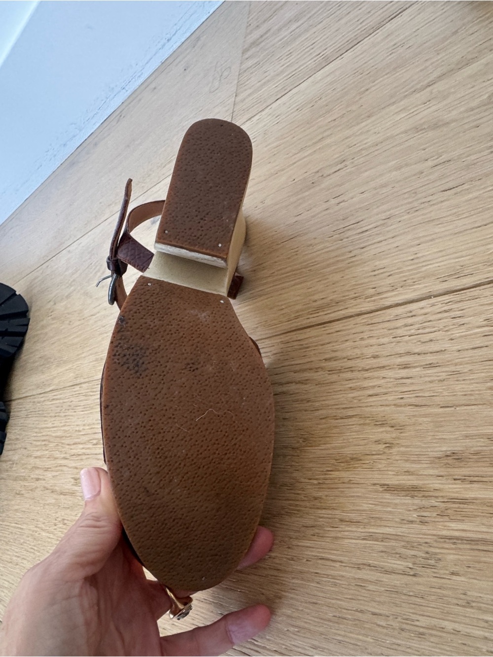 Rachel Comey Brown Leather Block Heel Sandals